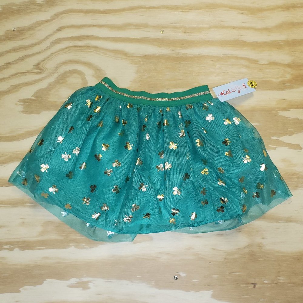 Girls Green/Clover Tulle Skirt